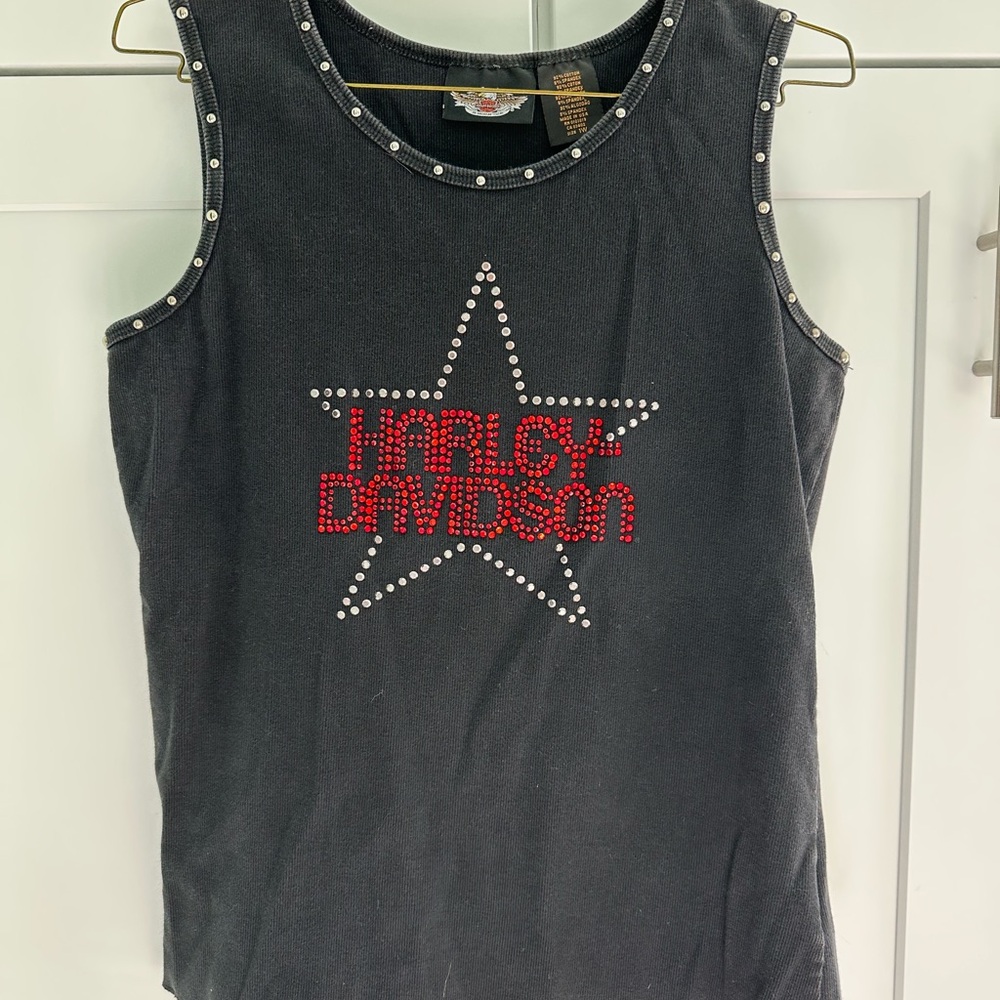 Harley-Davidson Black Studded Star Tank Top